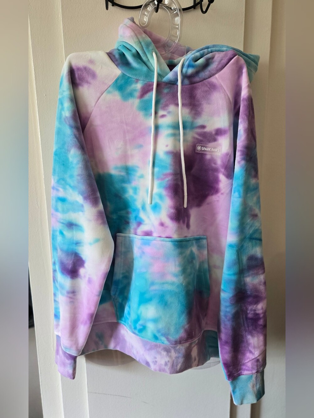 Matching Velet Tie-Dye Purple & Blue Pet Hoodie - Picture 3 of 10